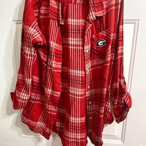 Red Plaid Women's Tunic Top
